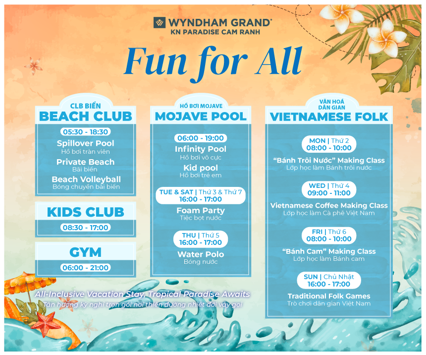 All Inclusive Vacation in Cam Ranh 15 All Inclusive F&b Intinirary, CaraBeach Retreat nghỉ dưỡng trọn gói